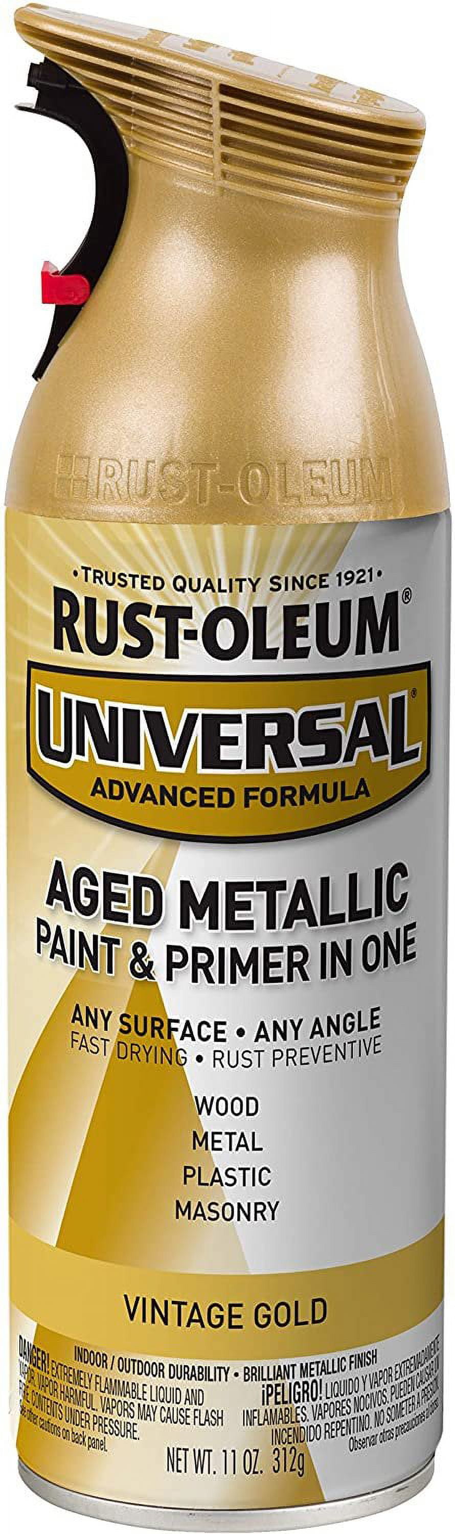 Rust-Oleum 342918 Universal Spray Paint, 11 oz, Vintage Gold, 11