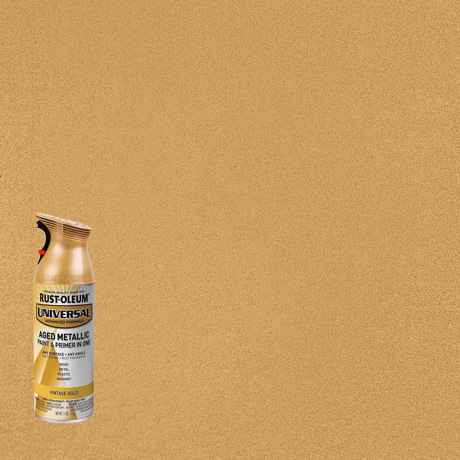 Rust-Oleum 342918 Universal Paint & Primer Metallic Spray Paint,  Vintage Gold, 11-oz. - Quantity 1