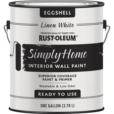 Rust-Oleum Simply Home Interior Wall Paint 343991 - Eggshell Linen White, 1 Gallon