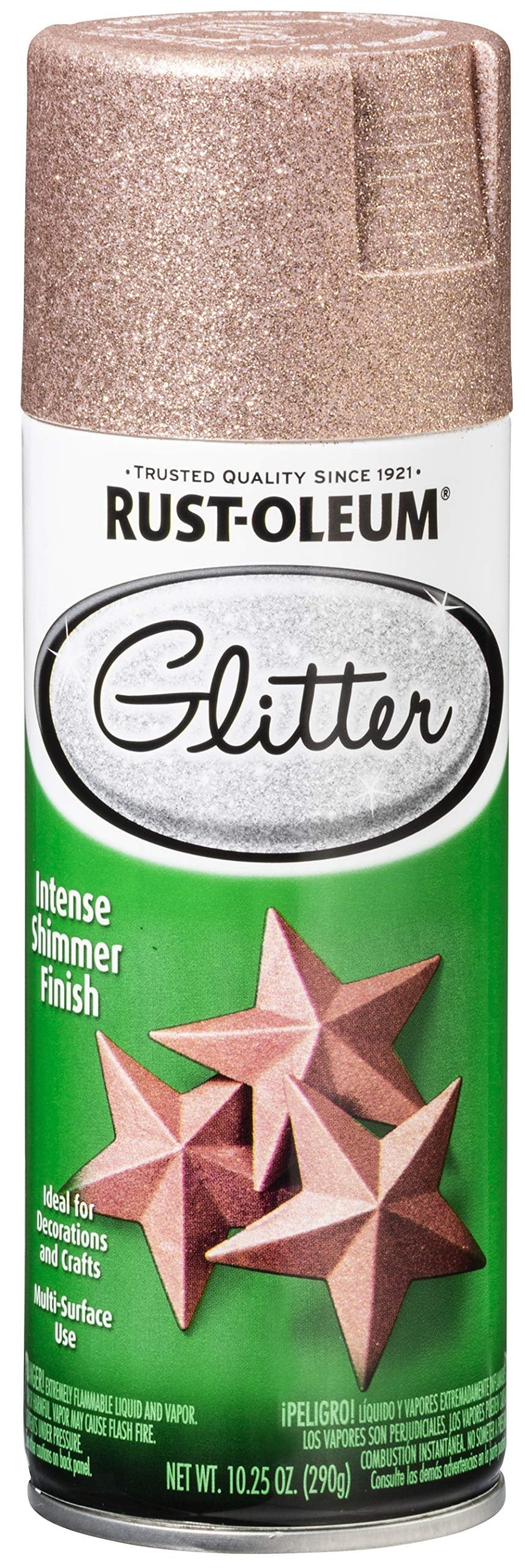 Rust-Oleum 344697 Specialty Glitter Spray Paint, 10.25 Oz, Rose Gold, Pack of 1