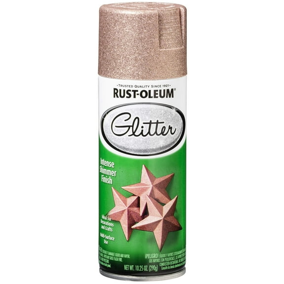 Rust-Oleum 344697 Specialty Glitter Spray Paint, 10.25 Oz, Rose Gold, Pack of 1