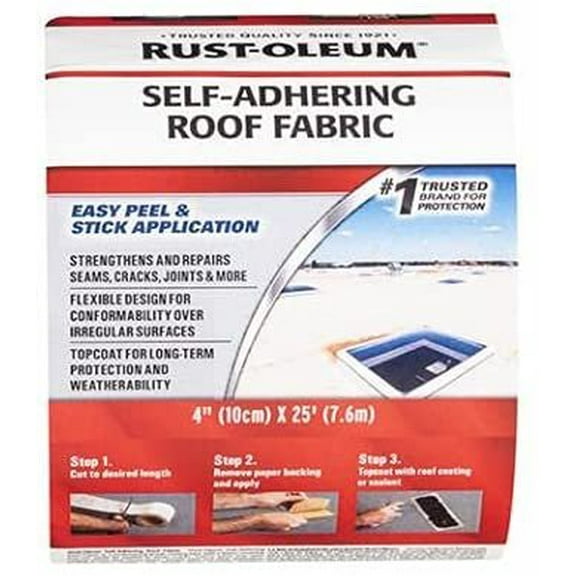 Rust-Oleum 345651 Fabric Roof Tape, Self Adhering, 4 x 16-Ft. - Quantity 6