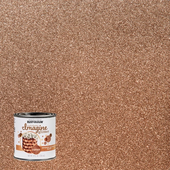Rust-Oleum 349201-4PK Imagine Craft & Hobby Intense Glitter Paint, 8 Oz, Copper, 4 Pack
