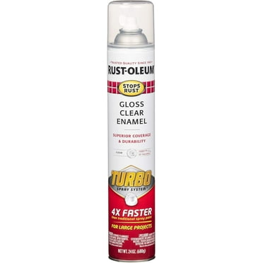 Rust-Oleum 353345 Stops Rust Turbo Spray Paint, 24 oz, Gloss Clear, 12 Fl Oz Pack of 1