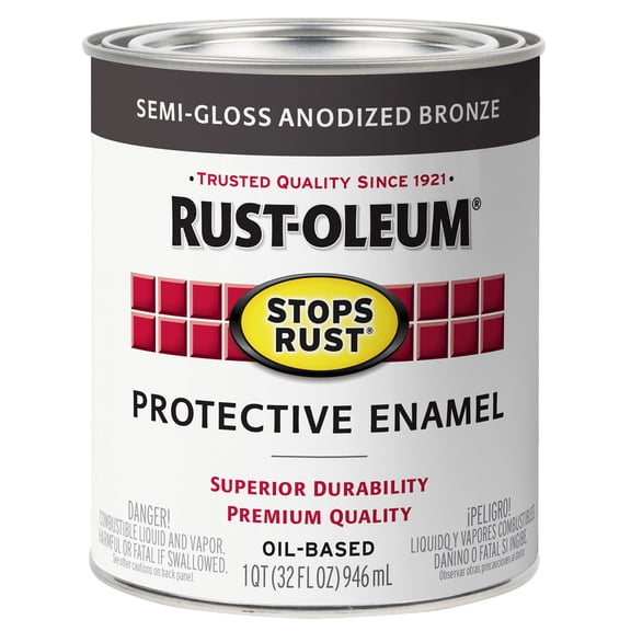 Rust-Oleum 353585 Semi Gloss Sheen Anodized Bronze Rust Prevention Paint 1 qt.