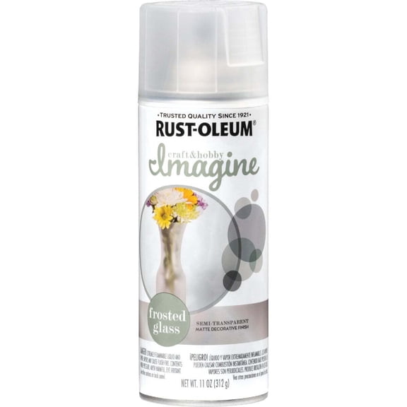 Rust-Oleum 354049 Craft & Hobby Imagine Spray Paint, Frosted Glass, 11 oz