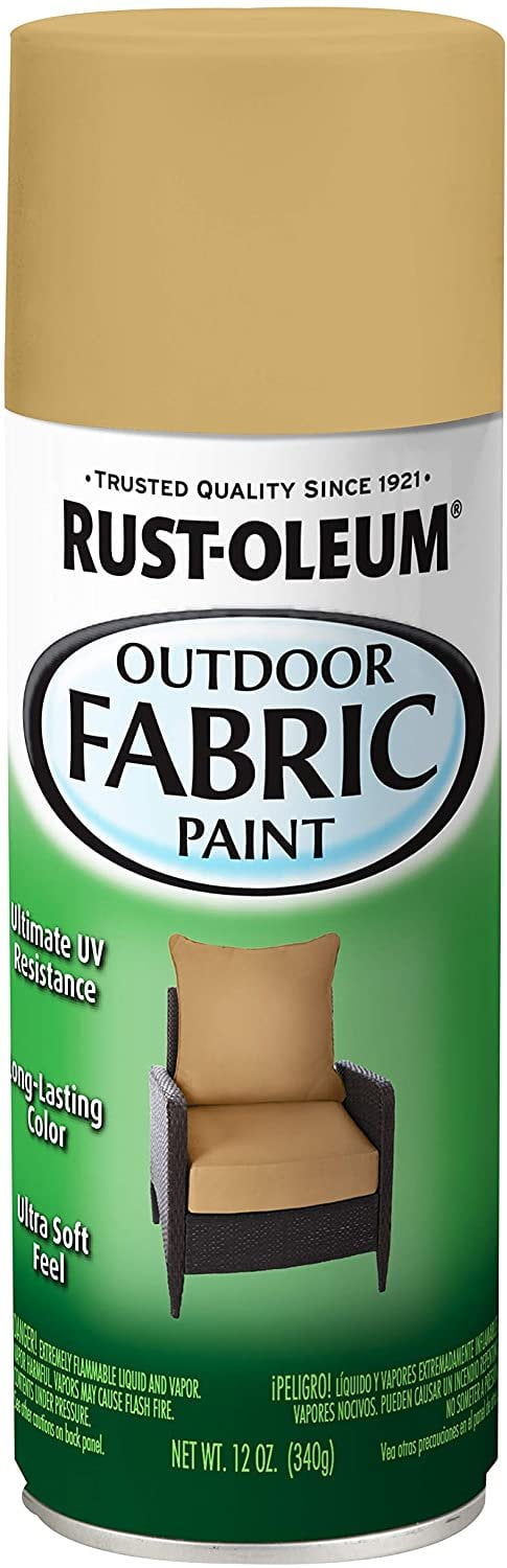 6-pack Rust-Oleum Specialty Outdoor Fabric Paint - Matte, Washable Spray - 6 Pack, Khaki — Interior & Exterior Use, Professional Finish