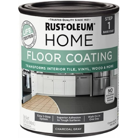 Rust-Oleum 365928 Floor Coating Base Coat Charcoal Gray Quart