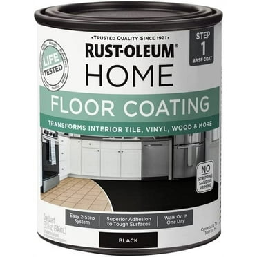 Rust-Oleum 365930 HOME Floor Coating Base Coat, Step 1, Black, Qt.