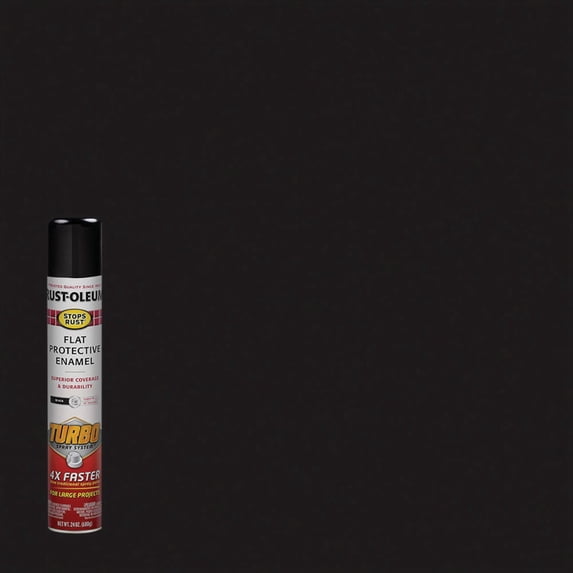 Rust-Oleum 376298-6PK Stops Rust Turbo Spray System Spray Paint, 24 oz, Flat Black, 6 Pack
