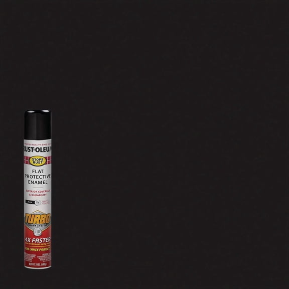 Rust-Oleum 376298 Stops Rust Turbo Spray System Spray Paint, 24 oz, Flat Black