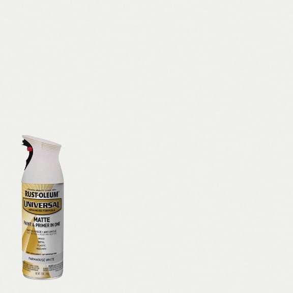 Rust-Oleum 376725 Universal All Surface Spray Paint, 12 oz, Matte Farmhouse White