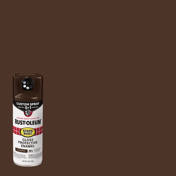 Rust-Oleum 376892-6PK Stops Rust Custom Spray 5-in-1 Spray Paint, 12 oz, Gloss Leather Brown, 6 Pack