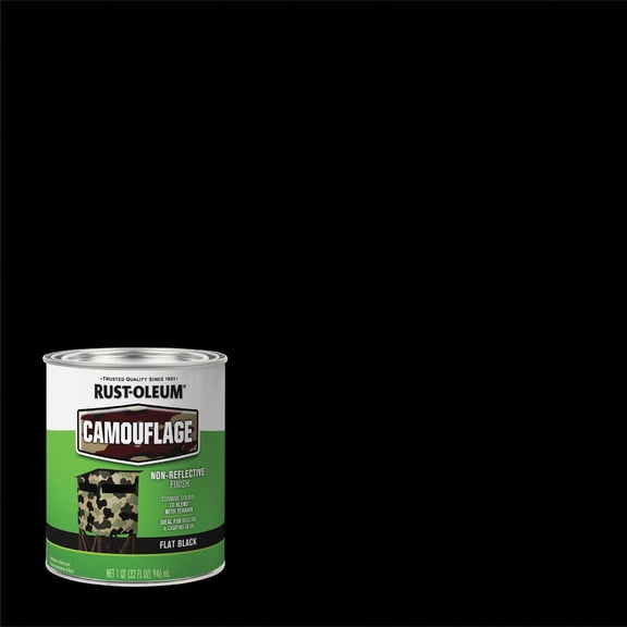 Rust-Oleum 379558-2PK Specialty Camouflage Paint, Quart, Flat Black, 2 Pack