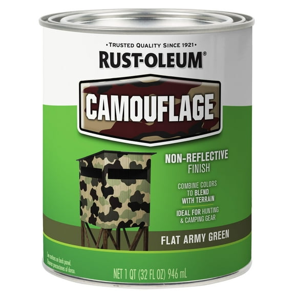 Rust-Oleum 379561 Specialty Camouflage Paint, Quart, Flat Army Green, 0.25 Gallon Pack of 1