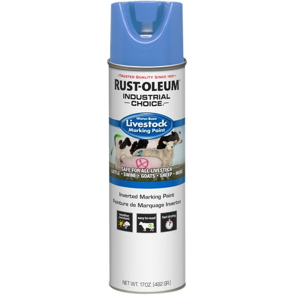Rust-Oleum 383019 Livestock Marking Spray Paint, 17 oz, Fluorescent Blue