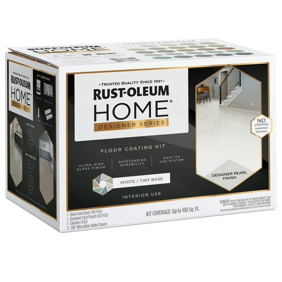 Rust-Oleum 391503 Home Designer Series Floor Coating Kit High Gloss White