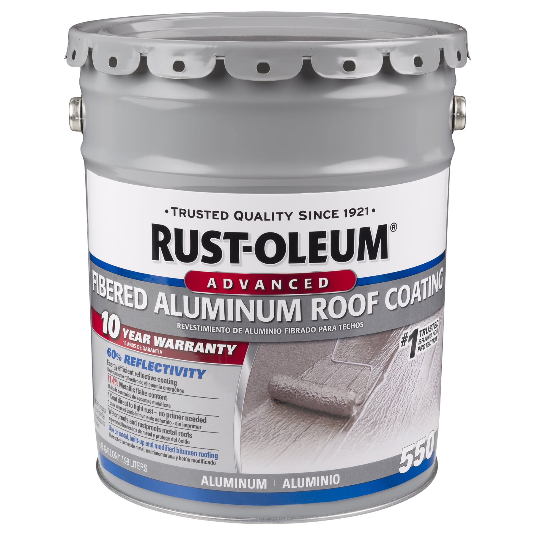 Rust-Oleum 550 Fibered Aluminum Roof Coating, 5 Gal