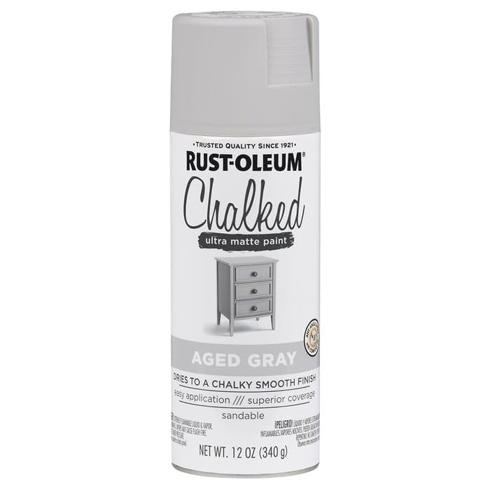 Rust-Oleum 6-Pack of 12 oz Brands 302592 Matte Aged Gray Chalked Matte Spray Paint