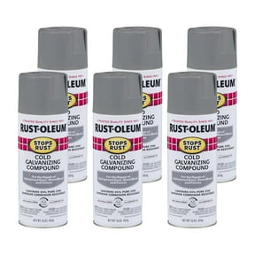 6-pack Rust-Oleum Stops Rust Cold Galvanizing Compound Spray - Water-Resistant - 6 Pack, 16 oz, Gray Standard Mounting Hardware, Drop-In Replacement
