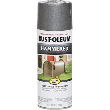 Rust-Oleum 7214830-6 PK 7214830-6PK Stops Rust Hammered Spray Paint, 12 Oz, Gray, 6 Pack, 72 Ounce
