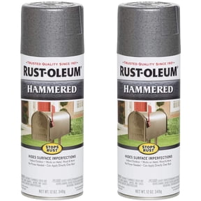 2-pack Rust-Oleum Stops Rust Hammered Spray Paint - Durable, Interior/Exterior - 2 Pack, 12 Oz, Gray — Heavy-Duty Construction, Professional Use