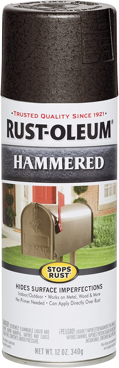 Rust-Oleum 7218830A3 7218830-3PK Stops Rust Hammered Spray Paint, 12 Oz,  Dark Bronze, 3 Pack, 3 Count 