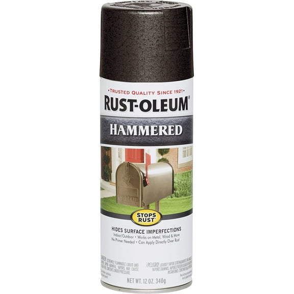 Rust-Oleum 7218830-6 PK 7218830-6PK Stops Rust Hammered Spray Paint, 12 Oz, Dark Bronze, 6 Pack, 72 Ounce