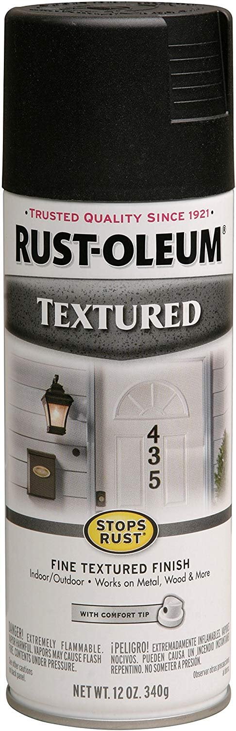 Rust-Oleum 7220830 Textured Spray Paint, 12 oz, Black - Walmart.com