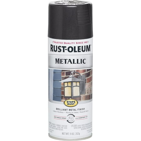 Rust-Oleum 7250830-2PK Stops Rust Metallic Spray Paint, 2 Pack, Black Night, 2 Pack