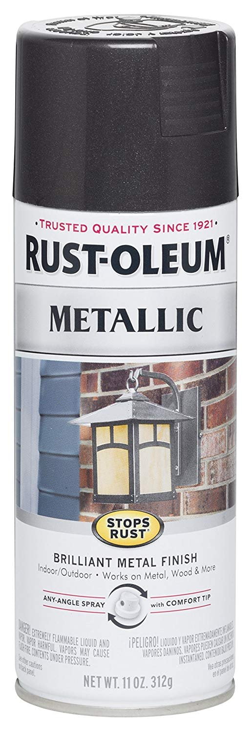 Rust-Oleum 7250830 Stops Rust Metallic Spray Paint, 11 oz, Black