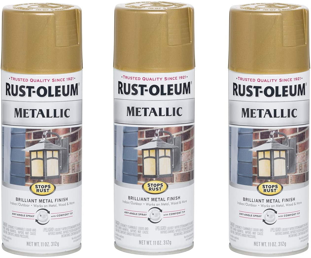 Rust-Oleum 7270830-3PK Stops Rust Metallic Spray Paint, 3 Pack