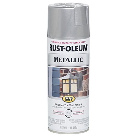 Rust-Oleum 7271830-2PK Stops Rust Metallic Spray Paint, 2 Pack, Silver, 2 Pack