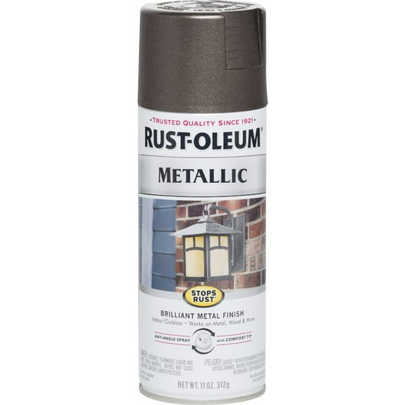 Rust-Oleum 7272830 Stops Rust Metallic Spray Paint, 11 Ounce (Pack of 1), Dark Bronze
