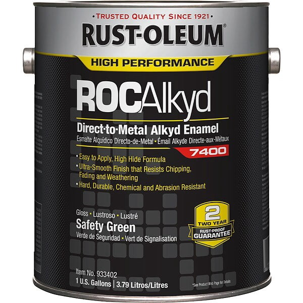 Interior/Exterior Paint, High Gloss, Oil Base, Safety Green, 1 gal 933402