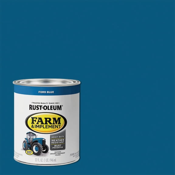 Rust-Oleum 7424502 Specialty Farm Equipment Brush On Paint, Quart, Ford Blue