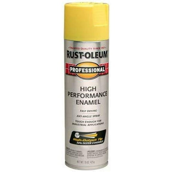 Rust-Oleum 7543838 Professional High Performance Enamel Spray Paint, 15 oz, Safety Yellow