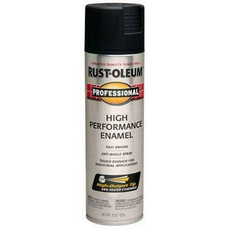 Rust-Oleum 7578838-6PK Professional High Performance Enamel Spray Paint, 15  Oz, Flat Black, 6 Pack