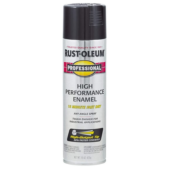 Rust-Oleum 7579838-6 PK Professional 7579838 High Performance Enamel Spray Paint, 15 oz, Gloss Black, 6-Pack,