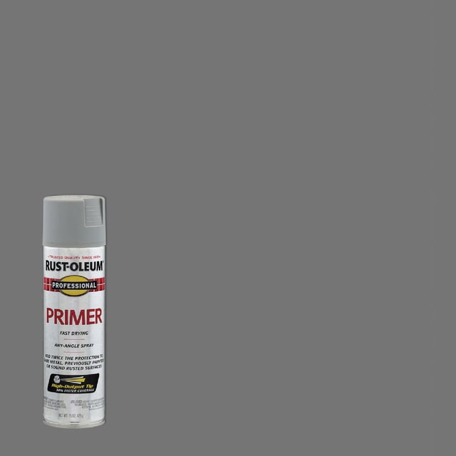 2-pack Rust-Oleum Professional Primer Spray - Durable, Satin Finish - 2 Pack, Gray, 2 Count — Interior & Exterior Use, Professional Finish