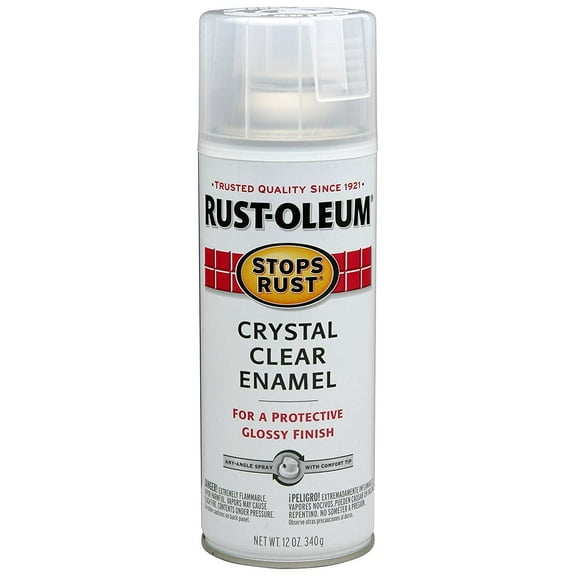 Rust-Oleum Stops Rust Spray Paint Enamel - Gloss Crystal Clear - 12 Oz, Pack of 6