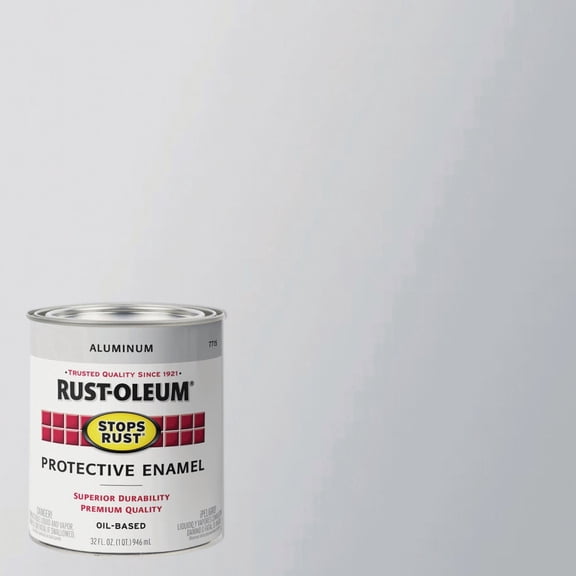 Rust-Oleum 7715502 Stops Rust Brush On Paint, Quart, Metallic Aluminum (Pack of 1)