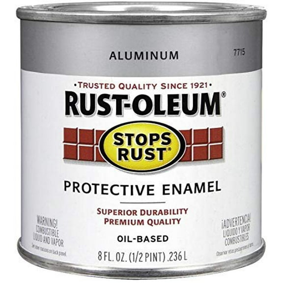 Rust-Oleum 7715730 Protective Enamel 1/2 Pint Oil Base Paint, Aluminum