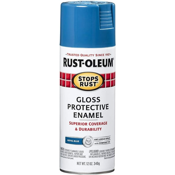 Rust-Oleum 7727830 Gloss Royal Blue Stops Rust Spray Paint, Enamel, 12 fl. oz. Aerosol Can Pack of 6