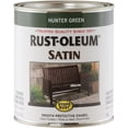 thumbnail image 1 of Rust-Oleum 7732502-2PK Stops Rust Brush On Paint, Quart, Satin Hunter Green, 2 Pack, 1 of 1