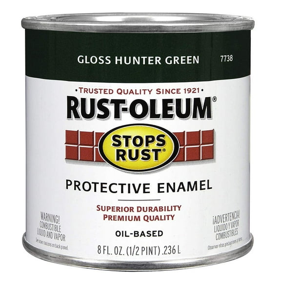 Rust-Oleum 7738730 1/2-Pint 8-Ounce Protective Enamel, Gloss Hunter Green