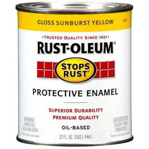 Rust-Oleum 7747502 Protective Enamel Paint Stops Rust, 32-Ounce, Sunburst Yellow by Rust-Oleum