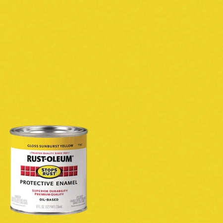 Rust-Oleum Stops Rust Protective Enamel, Gloss Sunburst Yellow, 1/2 pt
