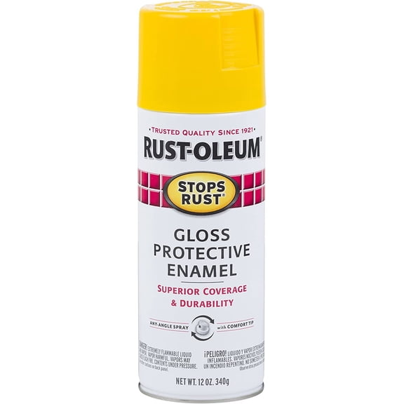 Rust-Oleum Stops Rust Spray Paint - Gloss Finish, Durable - 2 Pack, Sunburst Yellow