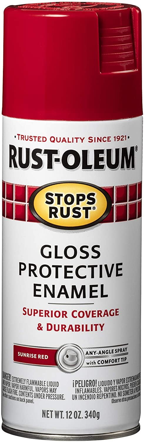 Rust-Oleum 7762830 Gloss Sunrise Red Stops Rust Spray Paint, Enamel, 12 fl. oz. Aerosol Can Pack of 6